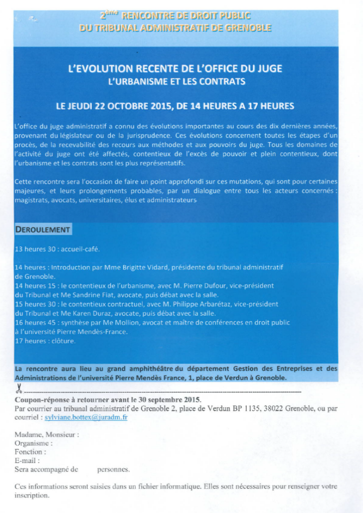 Rencontre de droit public - 22 Octobre 2015